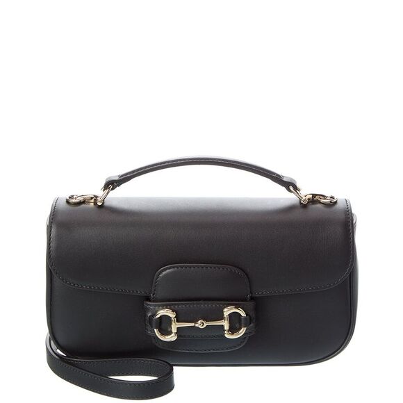Gucci Horsebit 1955 Soft Small Leather Shoulder Bag, Black - Picture 1 of 4